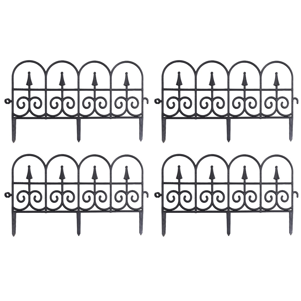 NUOLUX 4Pcs Decorative Garden Lawn Fence Landscape Fencing Ornamental Border Panel