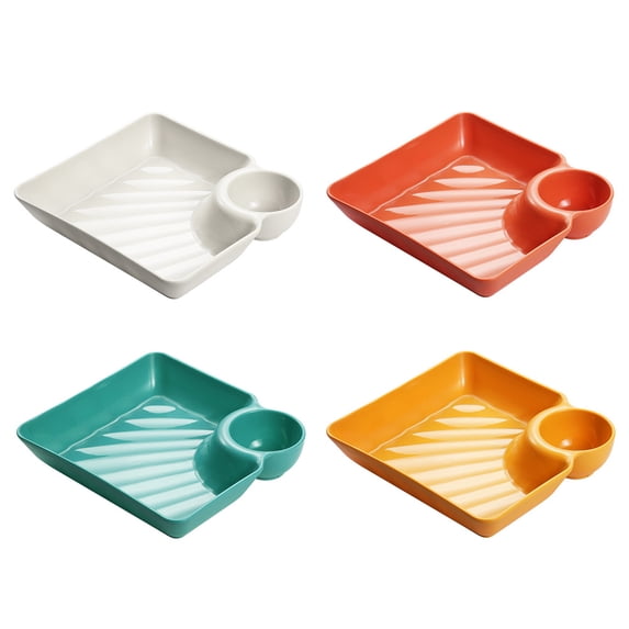 LABELEPH Small Serving Plates Assorted Color 4Pcs 7.2X7.2X1.6In