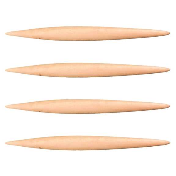 NUOLUX 4Pcs Khaki Wooden Rolling Pin Set Ergonomic Design for Baking and Cooking
