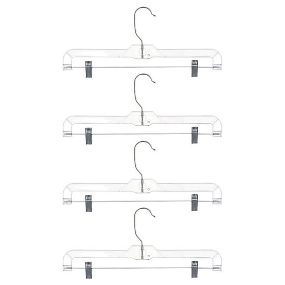 Tineasur Adjustable Clip Pant Hanger with Plastic and Iron, Space-Saving Closet Organizer for Pants and Trousers