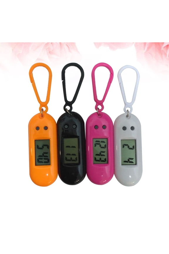 4Pcs Portable Digital Keychain Pocket Watch for Kids and Family Members