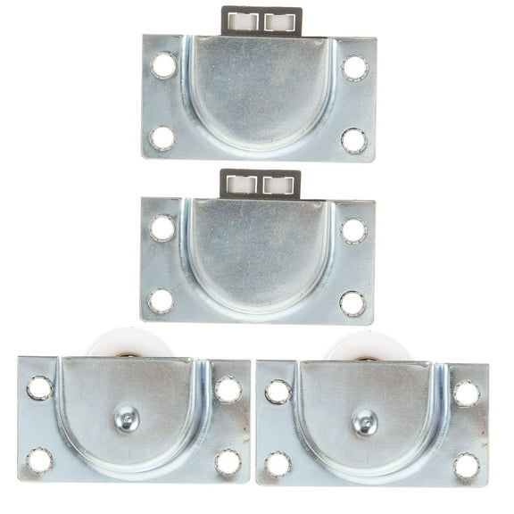 NUOLUX 4Pcs Round Closet Door Rollers Silver 2.4x1.6in for Cabinet Door Roller Wheels