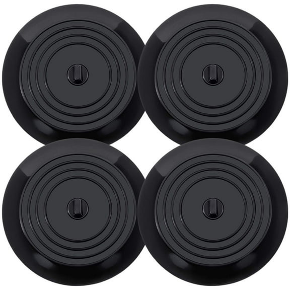 NUOLUX 4 Pcs Bath Drain Cover Silicone Round Black Prevent Pipe Blockage for Shower Drain