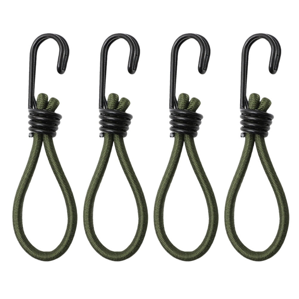 NUOLUX 4Pcs Tent Bungee Cords Outdoor Elastic Rope Hook Camping Tent Accessories