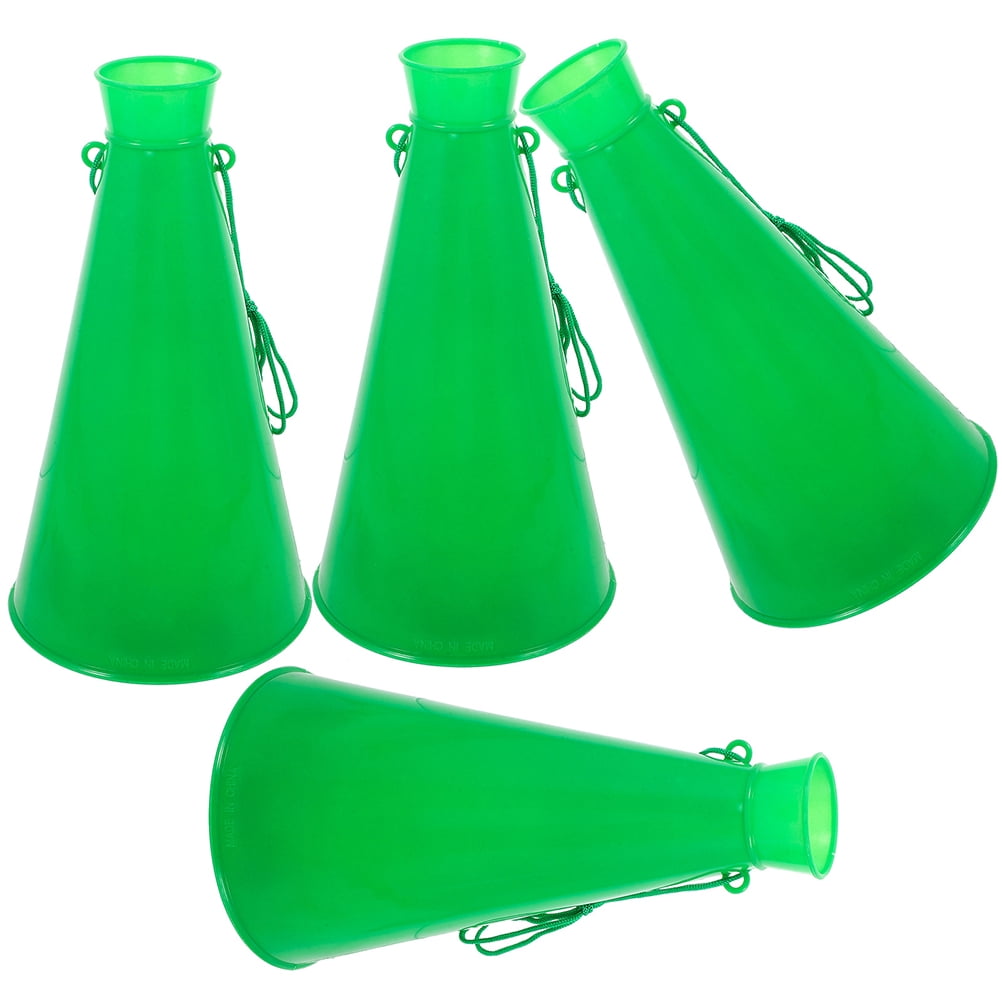 NUOLUX 4Pcs Trumpet Shape Plastic Cheer Megaphone for Atmosphere Enhancement at Football Game 9*5*5in