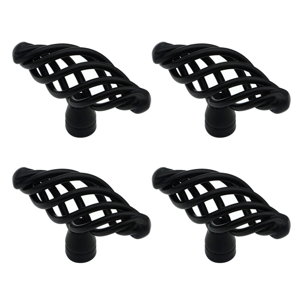 NUOLUX 4pcs Alloy Door Knobs Nordic Bird Cage Design Pull Handle