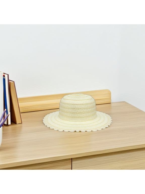 DIY Blank Caps Beige Natural Straw for Party Family Fun and Versatile Use 4Pcs