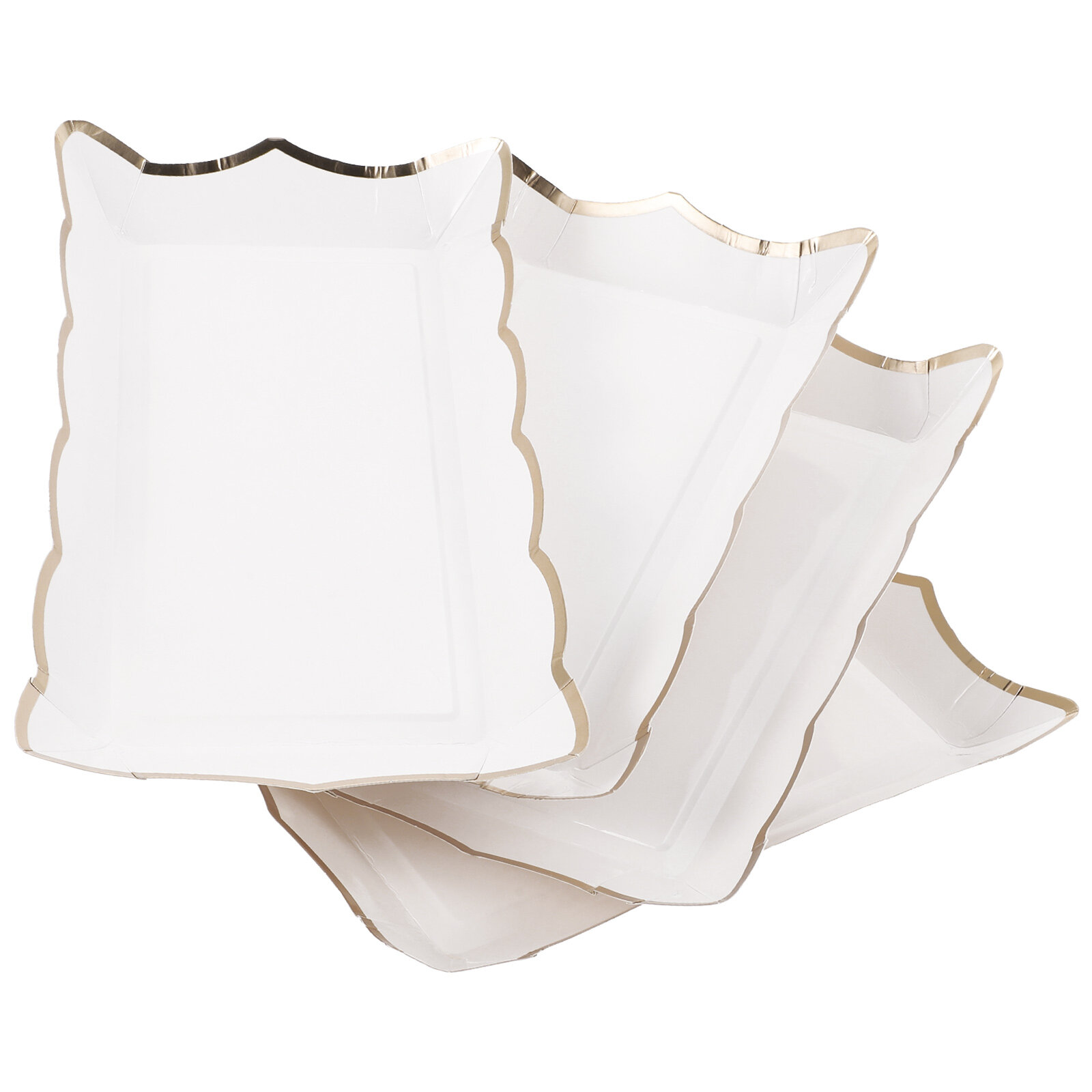 NUOLUX 4pcs Rectangle Cardboard Serving Platters Disposable Serving