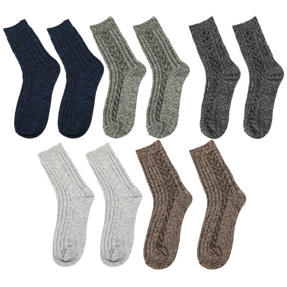 Tineasur Breathable Men Wool Socks Assorted Color for Wear 5Pairs