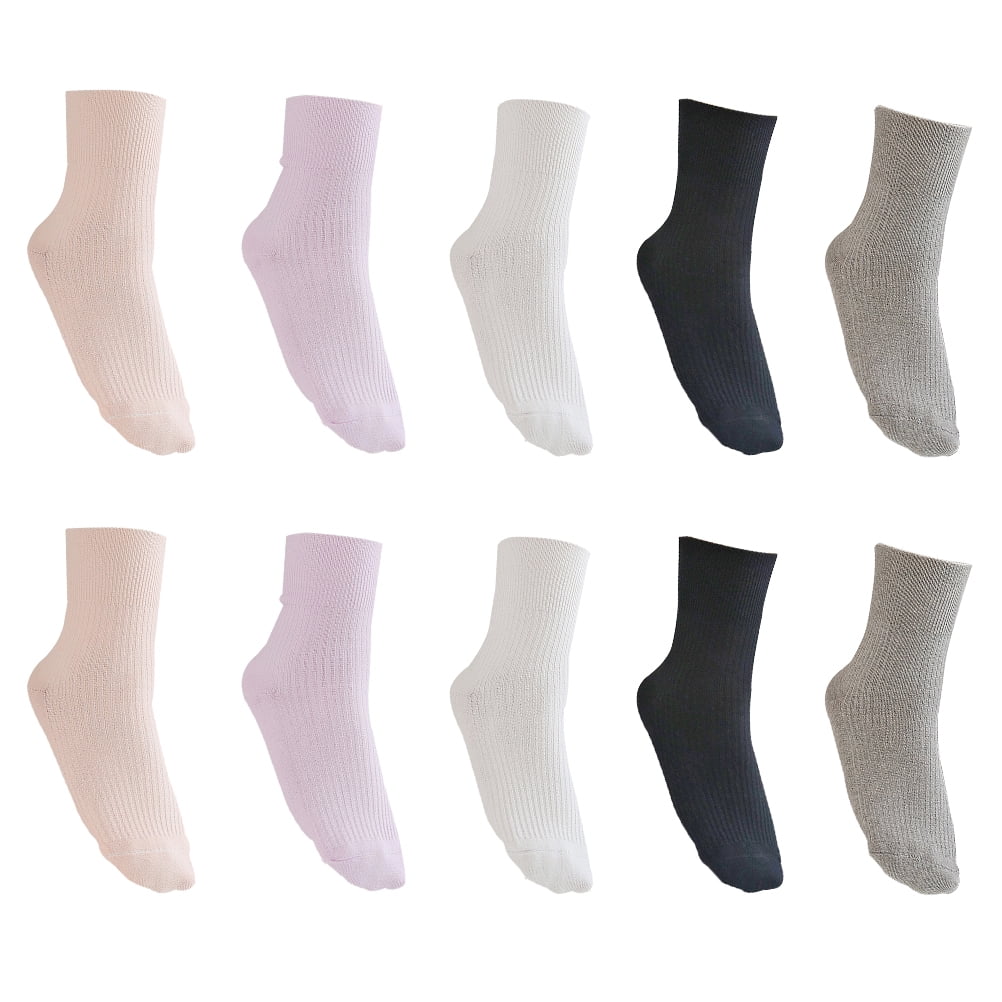NUOLUX 5 Pairs of Diabetic Socks for Women Elderly Nursing Socks