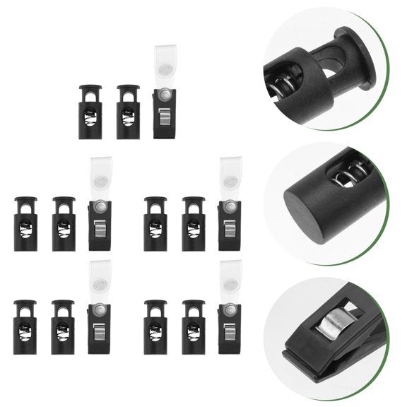 NUOLUX Flagpole Fixator 5Sets, Rubber Stoppers, Plastic Clips, Windproof, Home Use