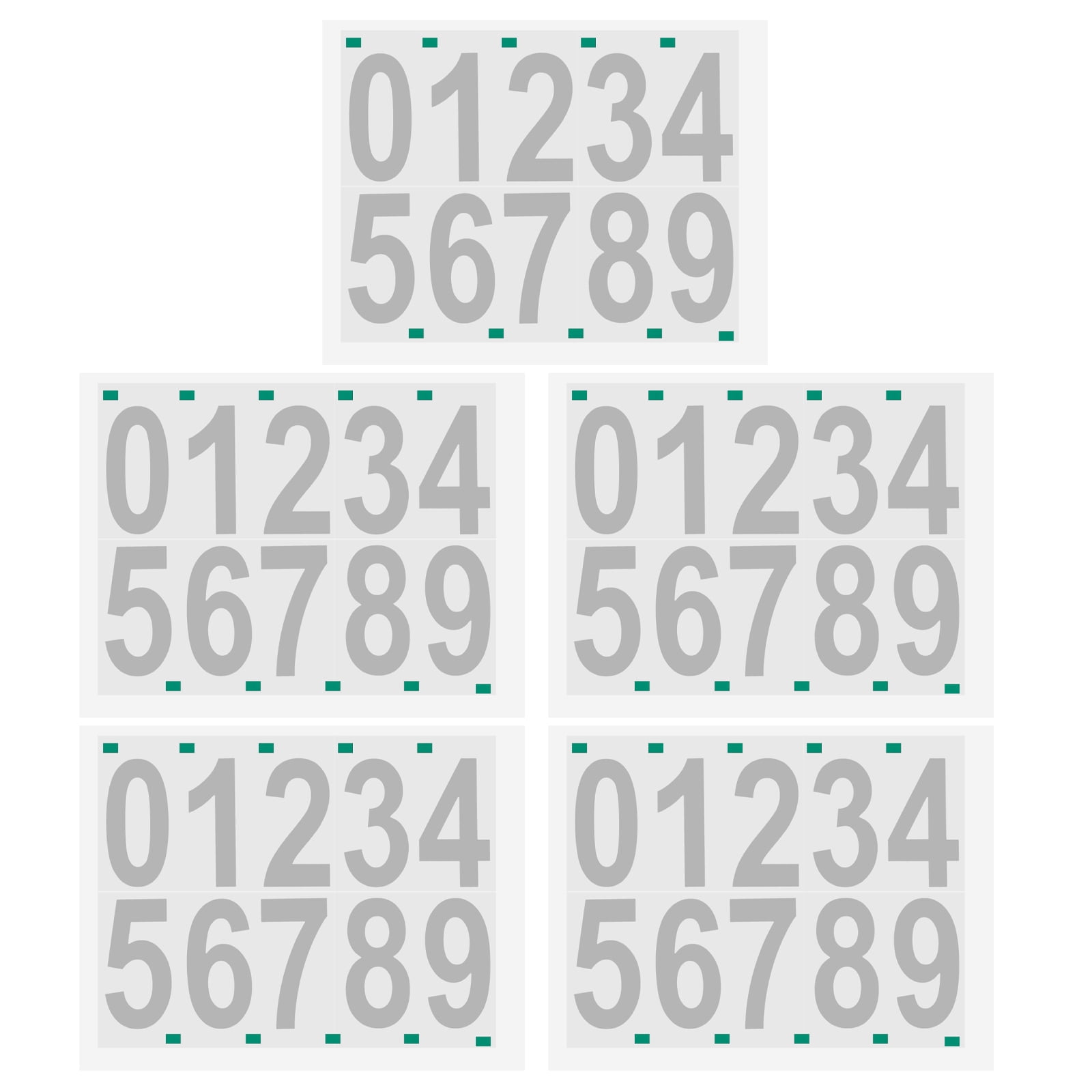 NUOLUX 5 Sheets Vinyl Numbers Stickers Trashcan Number Background