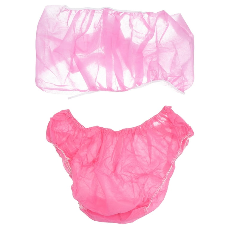 NUOLUX 5 sets of Disposable Non-Woven Underwear Disposable Underpants Bra  Spa Panties 