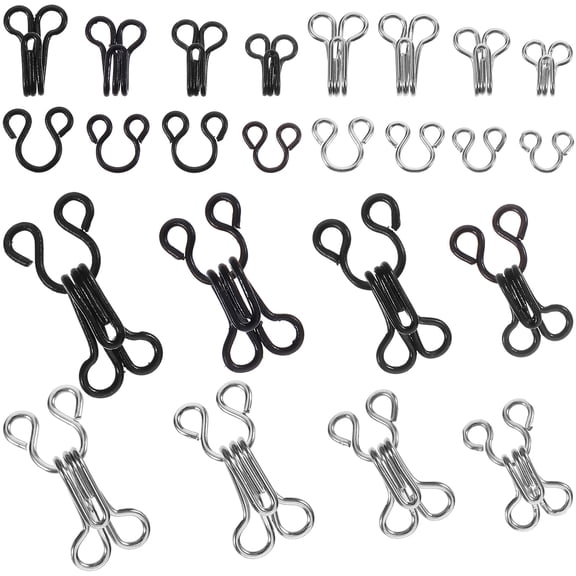 NUOLUX 50 Pcs Sewing Hooks and Eyes Closure for Bra Clothing Fastening Metal Clothing Fasteners
