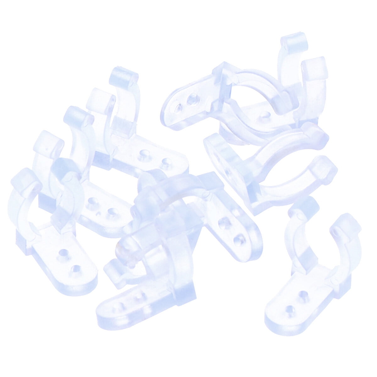 NUOLUX 50PCS/Pack Clear PVC LED Rope Light Clips Holder Durable Mounting Rope Light Clips for Round Rope Light