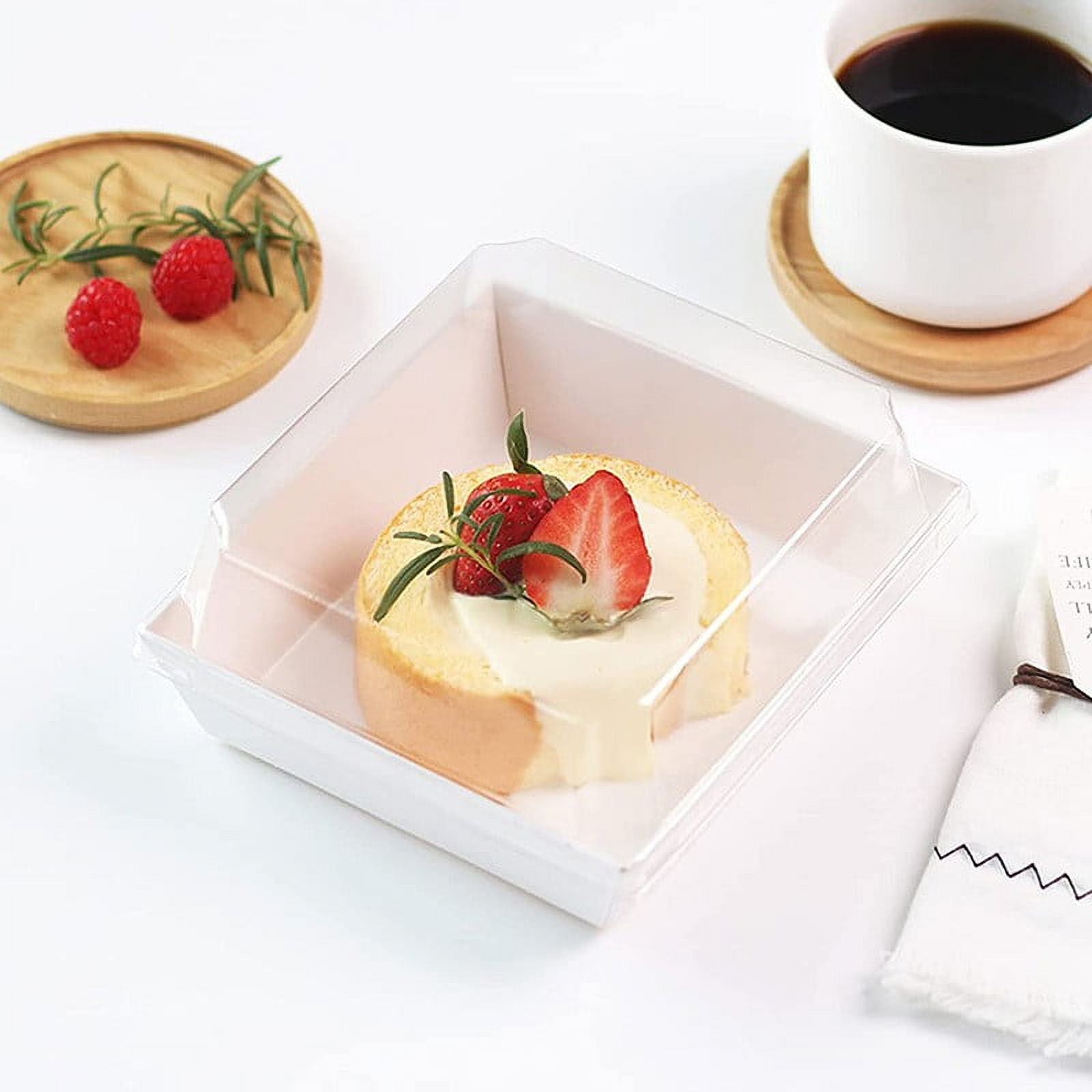 NUOLUX 50Pcs Cake Box Clear Bakery Boxes Single Muffin Container