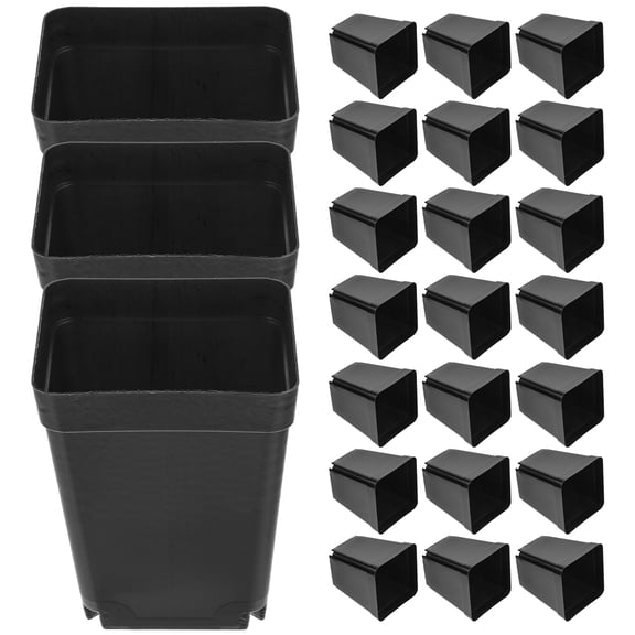 NUOLUX 50Pcs Mini Round Growing Pots for Plastic Flowerpot with Simple Design