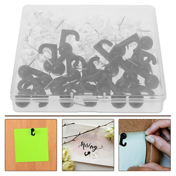 NUOLUX 50Pcs Plastic Thumb Tacks Lovely for Map Marking and Photo Fixing Home Use
