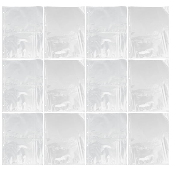 NUOLUX 50Pcs Transparent Looseleaf Photo Album Pages for Reusable Postcard and Card Storage