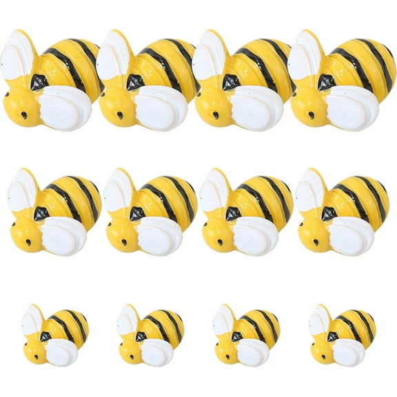 NUOLUX 50Pcs Small Bees Crafting Resin Bee Ornaments for Wall Art and School Art Projects