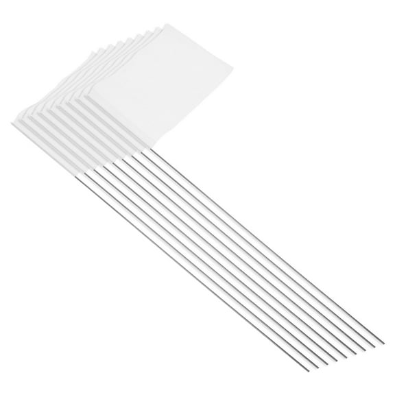 NUOLUX 50Pcs White PVC and Steel Wire Garden Marking Flags for Homeowners and Gardeners Needs