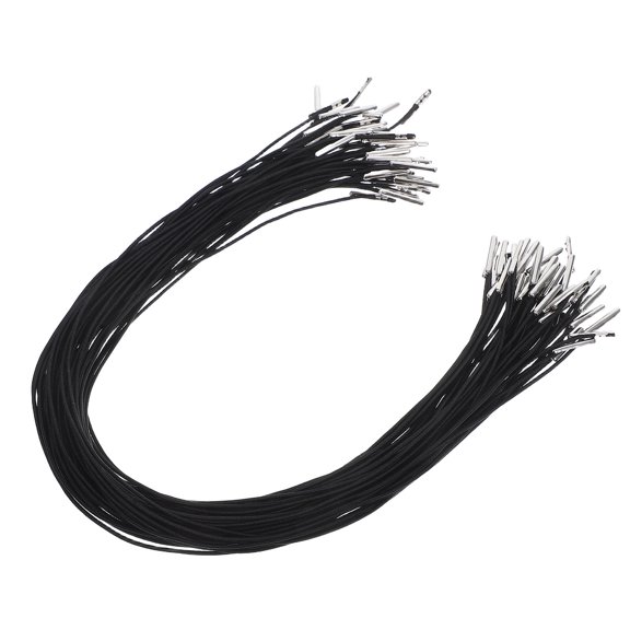 NUOLUX 50pcs Black Elastic String Cord for Face Masks and Hoodies 1.2x37cm