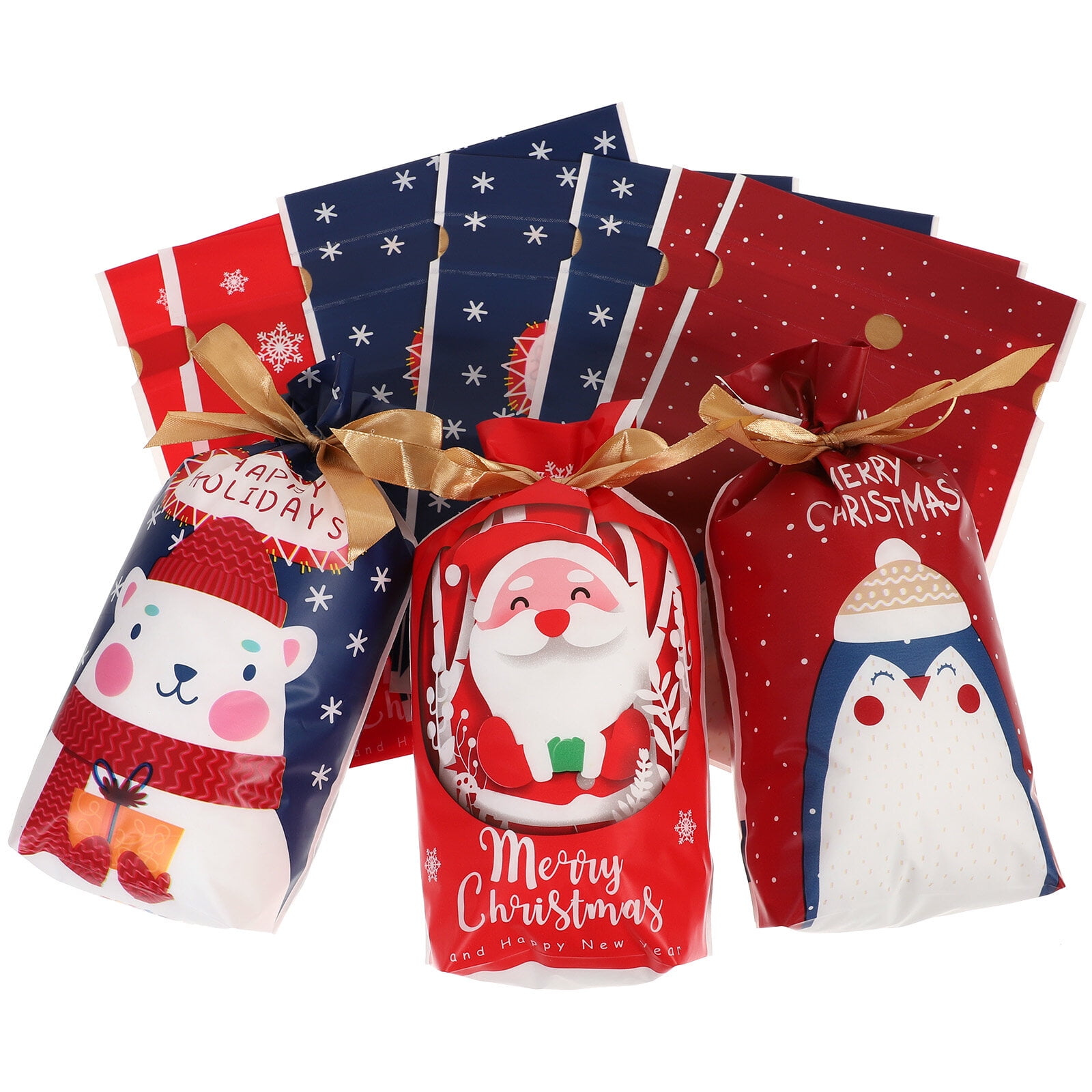 NUOLUX 50pcs Christmas Elements Candy Storage Bag Drawstring Candy Bag