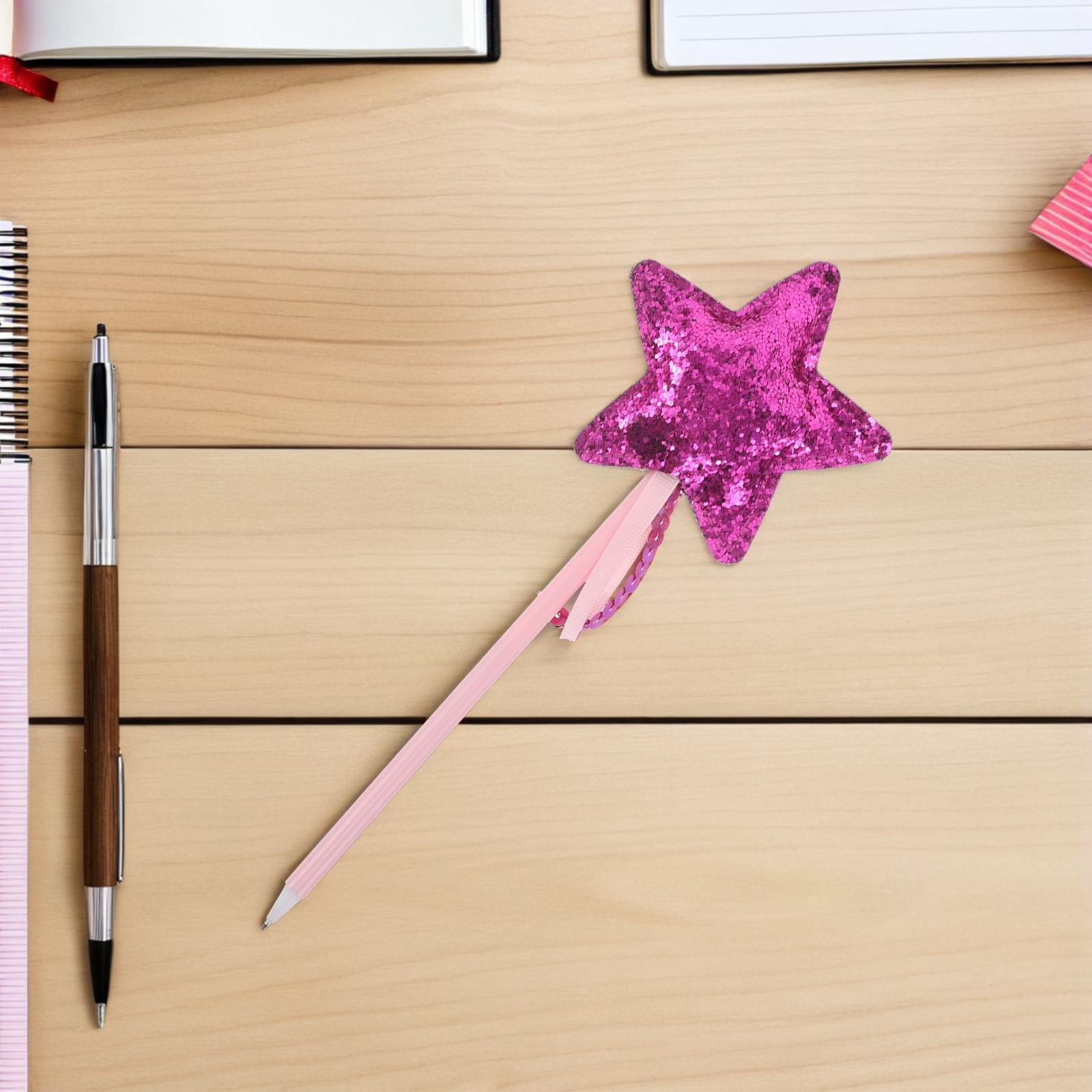 Gllinter Design NUOLUX 5Pcs Glitter Star Ballpoint Pens Pink Soft PU Grip Fun Design ...
