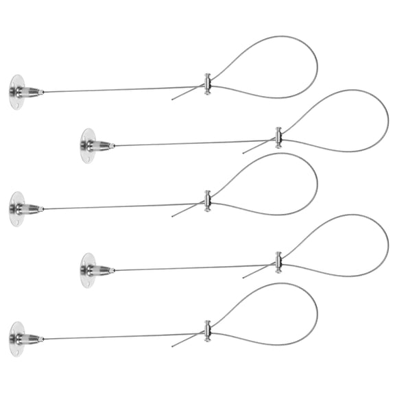 Toyandona 5Pcs Silver Wire Rope Hanging Base Zinc Alloy for Ceiling Curtain Hanging System
