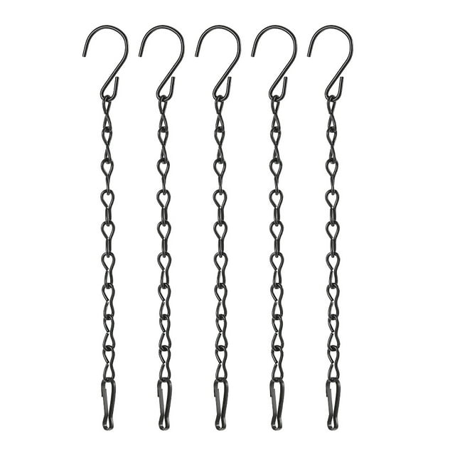 NUOLUX 5pcs 24cm Iron Hanging Hook Chain Garden Plant Hanger Hanging