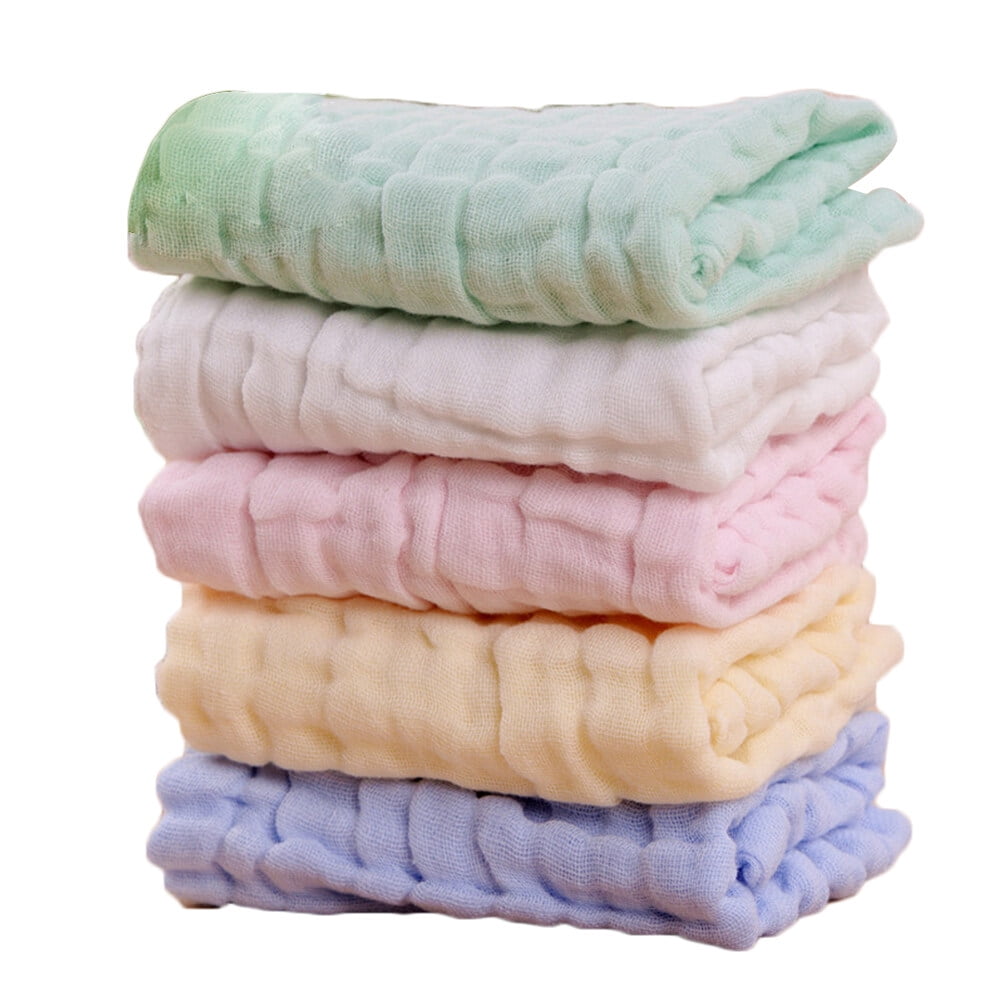 NUOLUX 5pcs Baby Hand Towel 6-Layer Gauze Absorbent Cotton Washcloth in ...