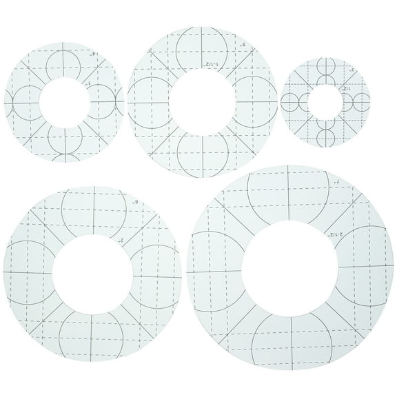 Homoyoyo 5-Pack Grey Flexible Acrylic Sewing Rulers for Quilting, Crafting, Projects and Fabric Measuring Tools