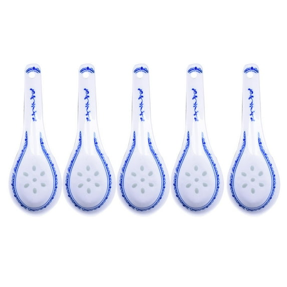 NUOLUX 5pcs Portable Ceramic Spoon Multi-function Chinese Style Scoop ...