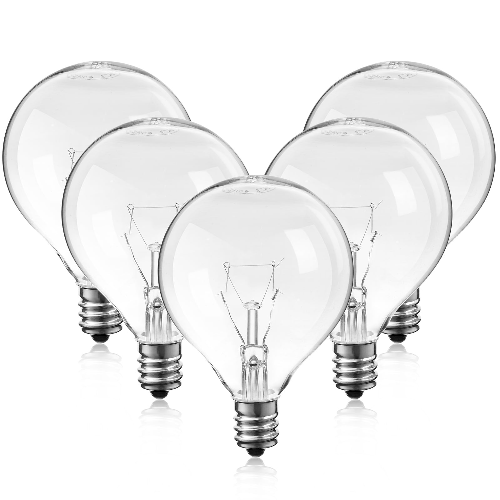NUOLUX 5pcs Wax Warmer Bulb E12 Socket Incandescent Candelabra Light
