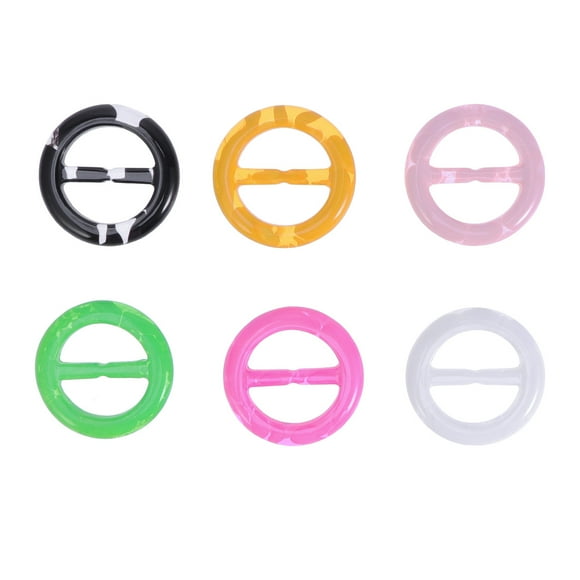 6 Pcs Elegant T-shirt Clips Fashion Round Scarf Clip Rings Decoration Clothing Corner Knotted Buckles for Summer Costume (Mixed Pattern)