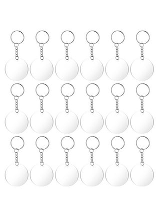 Lganze 120 Pcs Acrylic Keychain Blank with Key Rings: Tassels Key Chain for Craft Bulk Keychain Rings Acrylic Keychain Blanks Rings Key Chain Kit Silver