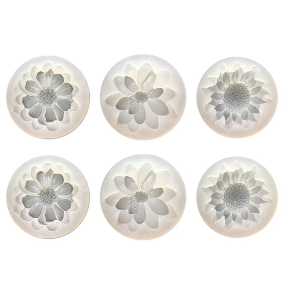 NUOLUX 6Pcs 3D Flower Silicone Mold Resin Silicone Mould Craft Mould DIY Accessories