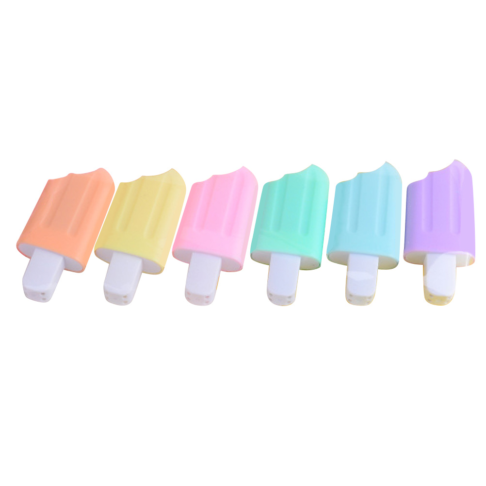 NUOLUX 6Pcs Ice Cream Highlighters Emphasize Marking Pen Highlight Pens