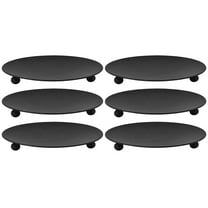 NUOLUX 6Pcs Iron Candle Plate Simple Candlestick Candle Holder Centerpiece Party Decor