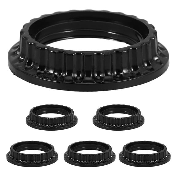 NUOLUX 6pcs E26 Lamp Socket Ring Black Abs US Standard Light Fixture Collar