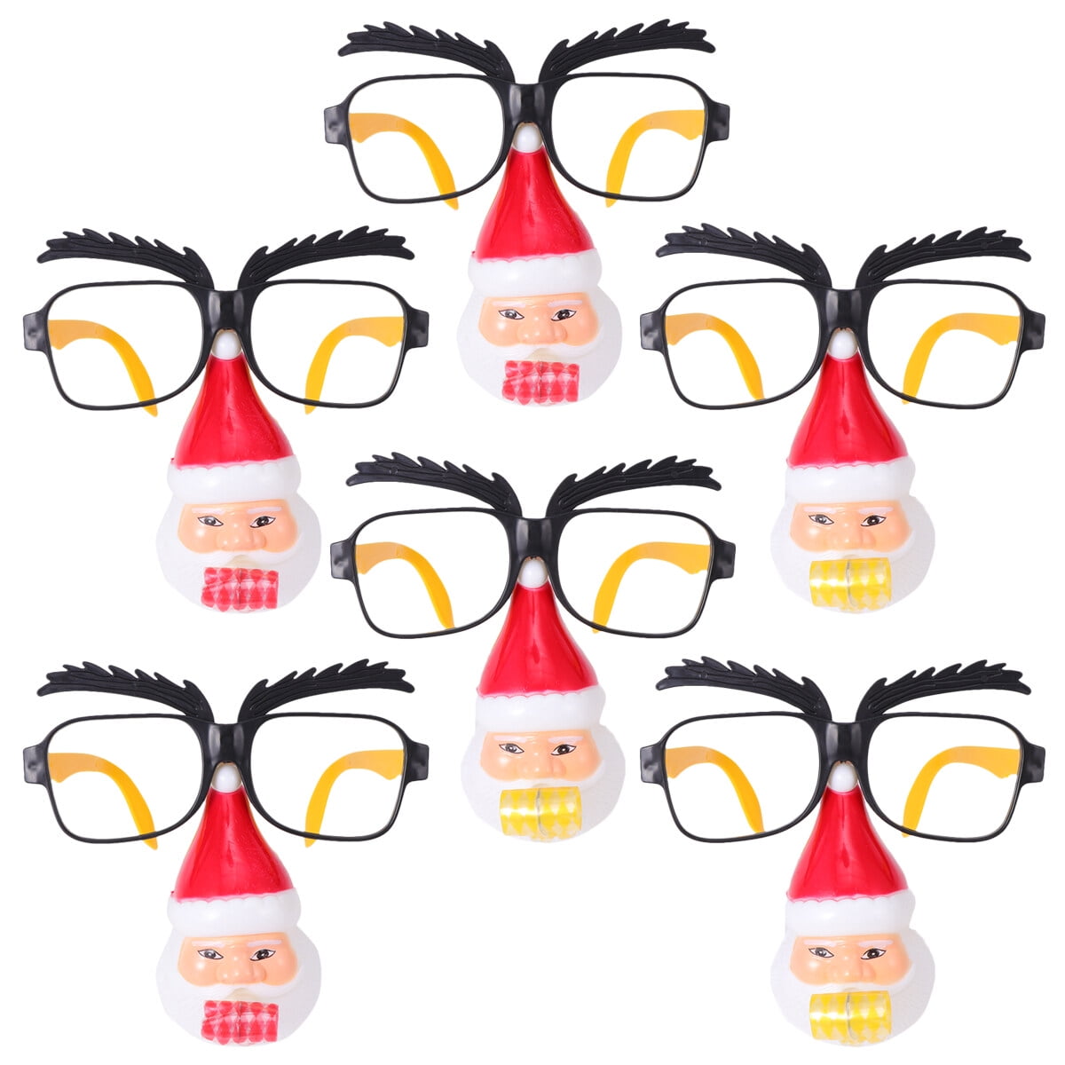 NUOLUX 6pcs Funny Christmas Eyeglasses with Whistle Fun Santa Glasses