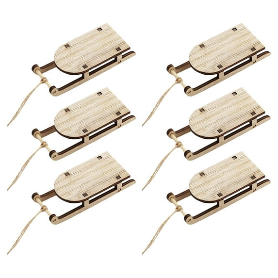Tineasur 6pcs Miniature Sleigh for Crafts Decorative Mini Sleigh at Christmas
