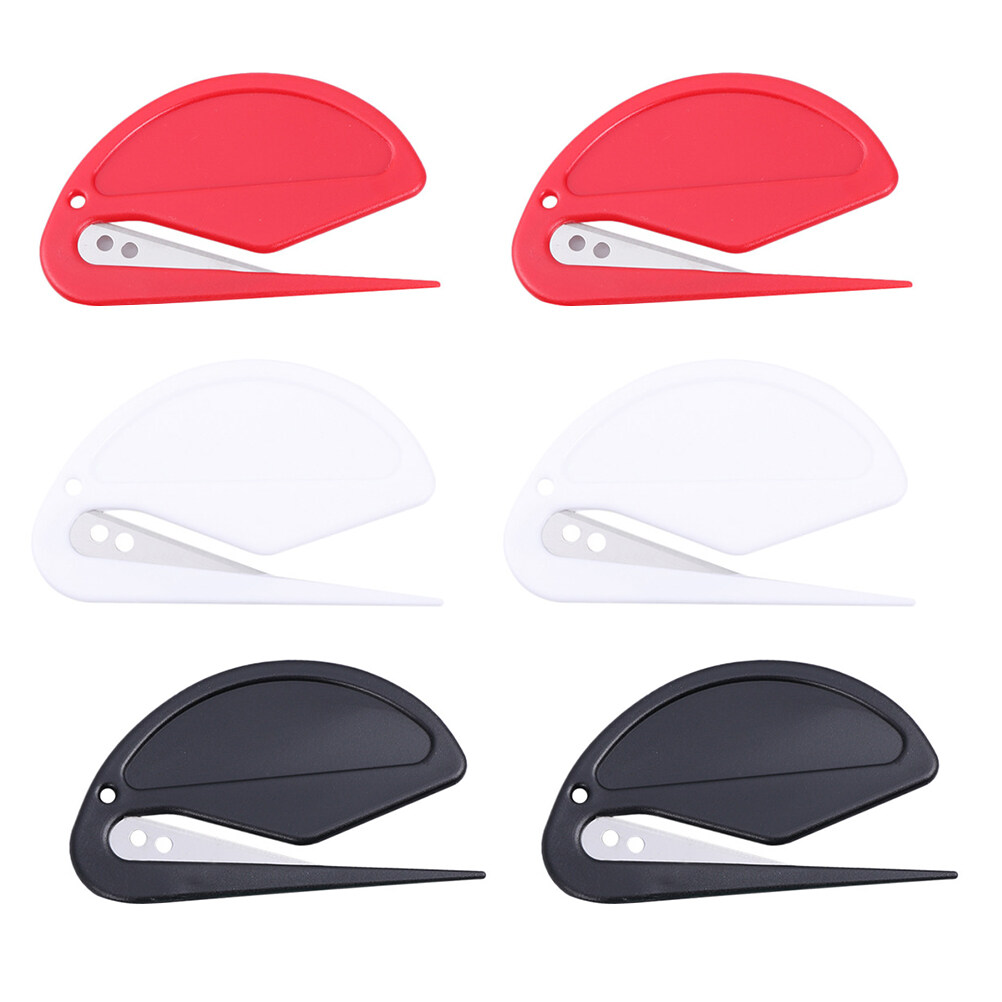 NUOLUX 6pcs Plastic Letter Openers with Guiding Tip Mini Paper Cutters