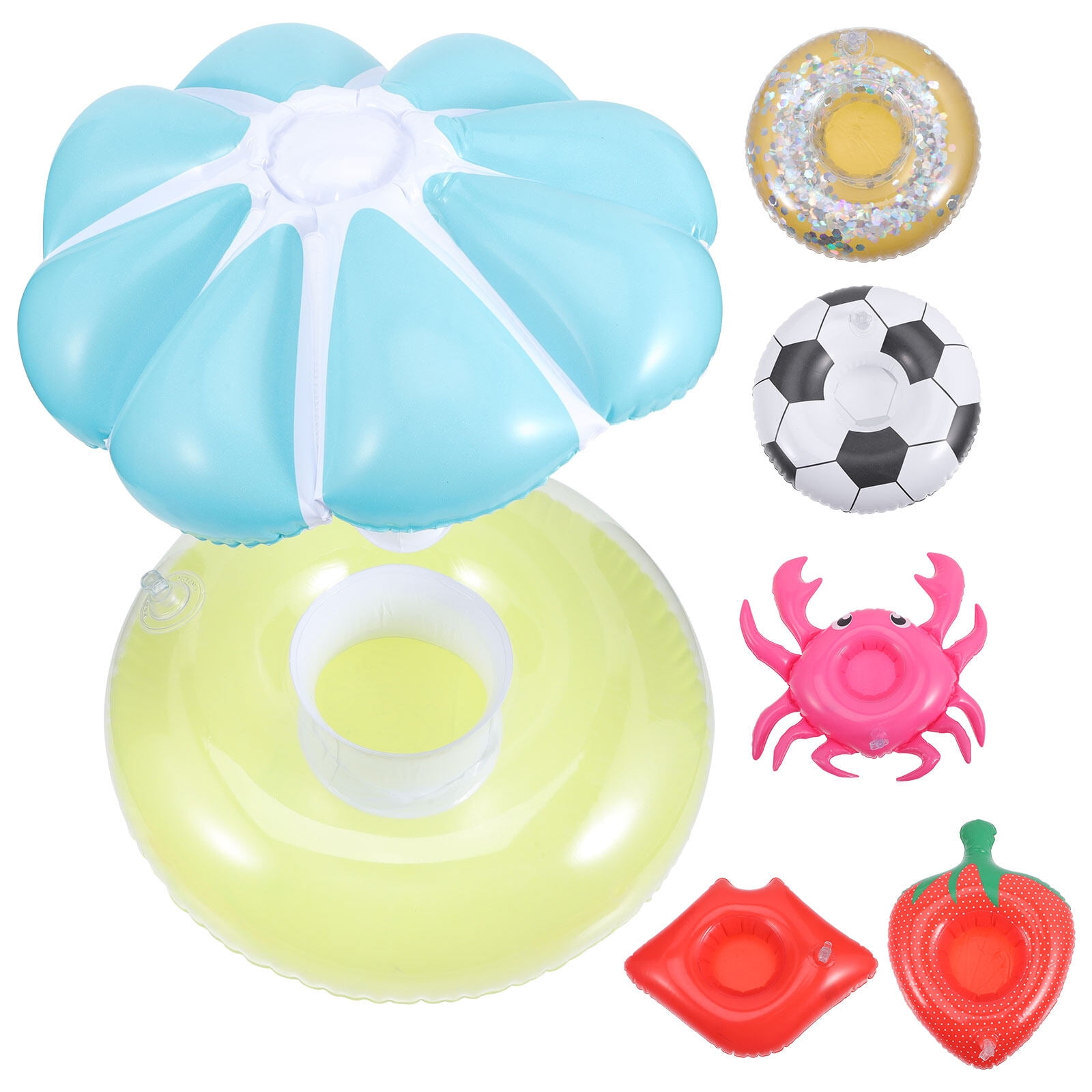NUOLUX 6pcs Pool Drink Holder Float Inflatable Drink Holders Floating
