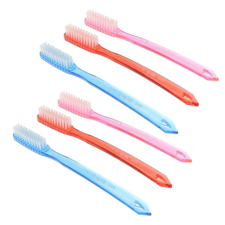 NUOLUX 6pcs Premium Manual Hard Bristles Toothbrush for Adult Teeth Stain Cleaning (Random)