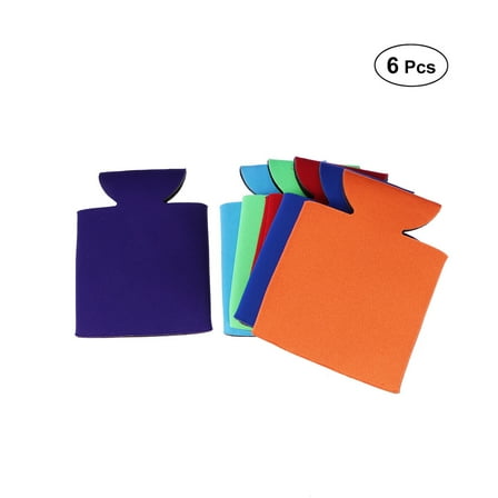NUOLUX 6pcs Stubby Holders Beer Bottle Can Sleeve Picnic Cooler Thermal Bags Can Holder Drink Sleeve (Random Color)