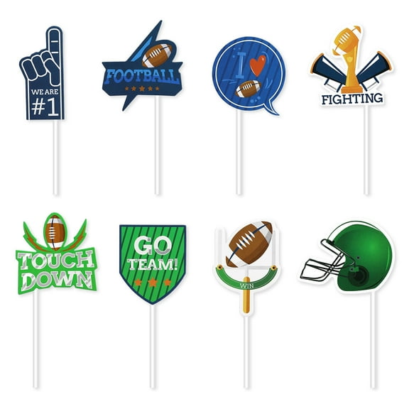 Tineasur 72Pcs Football Cake Decoration Multi Color Dessert Picks for Party