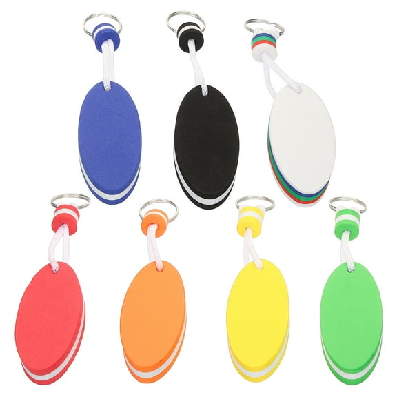 RENACLIPY 7-Piece Floating Boat Keychain Set in Bright Orange EVA Material, Key Holder Accessories