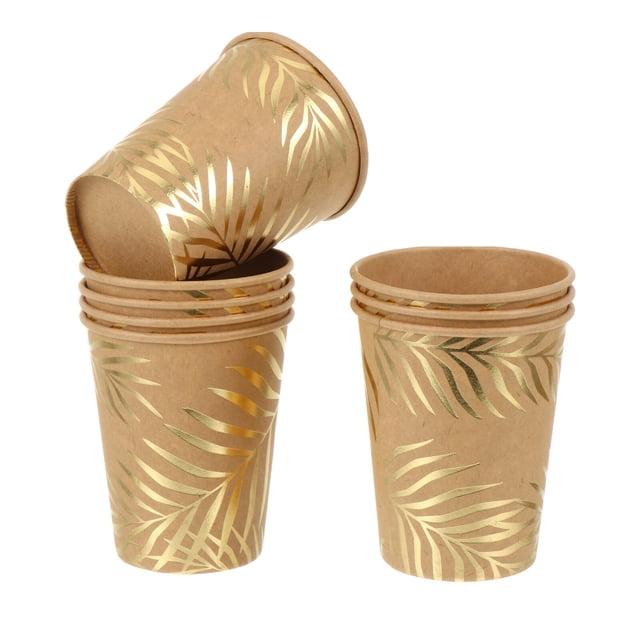 NUOLUX 8 Pcs Palm Leaf Water Cups Disposable Drinking Cups Ecofriendly