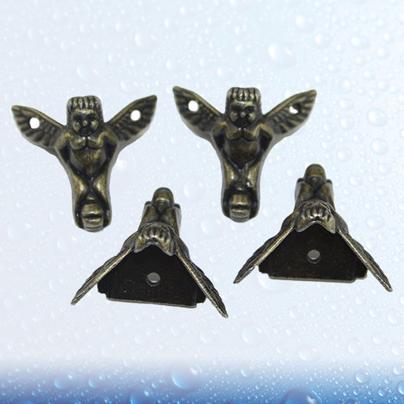 NUOLUX 8Pcs Golden Replacement Furniture Legs Zinc Alloy Angel Shape Durable Practical Furniture Support